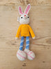 Adorable Long stripy legged,  Big eared, Huge boots, hand crochet Bunny. Best sellers