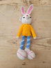 Adorable Long stripy legged,  Big eared, Huge boots, hand crochet Bunny. Best sellers