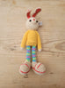 Adorable Long stripy legged,  Big eared, Huge boots, hand crochet Bunny. Best sellers