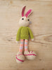 Adorable Long stripy legged,  Big eared, Huge boots, hand crochet Bunny. Best sellers