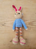 Adorable Long stripy legged,  Big eared, Huge boots, hand crochet Bunny. Best sellers