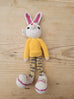 Adorable Long stripy legged,  Big eared, Huge boots, hand crochet Bunny. Best sellers