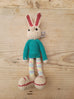 Adorable Long stripy legged,  Big eared, Huge boots, hand crochet Bunny. Best sellers