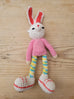 Adorable Long stripy legged,  Big eared, Huge boots, hand crochet Bunny. Best sellers